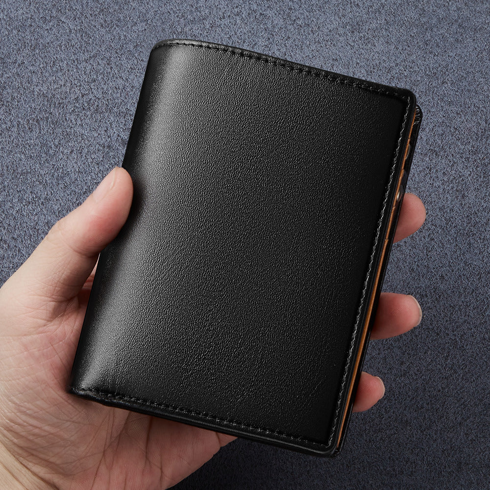 Men's Genuine Leather Large Capacity Zipper Multiple Men's Wallets