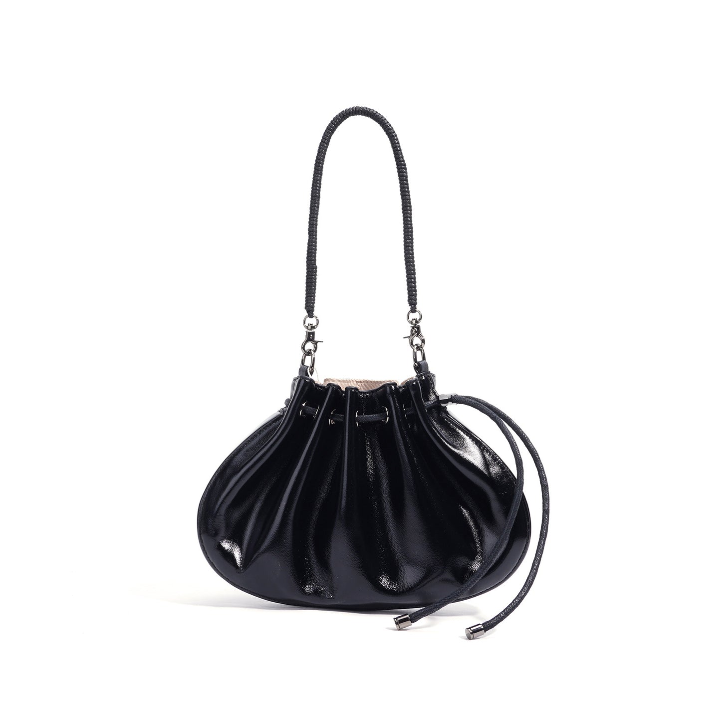Women's High-grade Pleated Sheepskin Drawstring Chinese Character Handbags