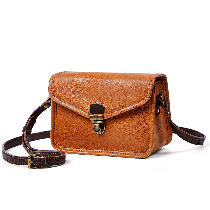 Women's Vegetable Tanning Leather Retro Envelope Genuine Crossbody Bags