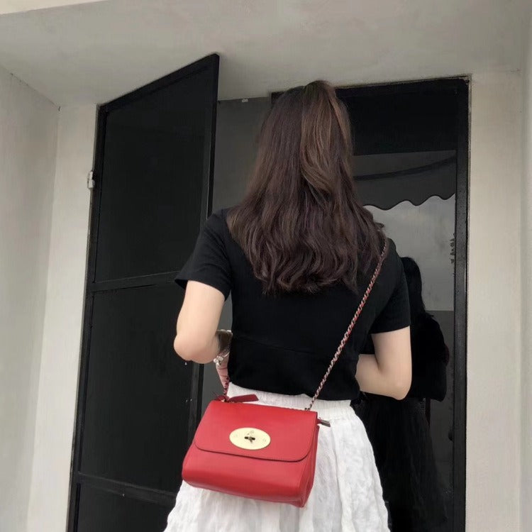 Women's Princess Genuine Leather Style Chain Elegant Shoulder Bags
