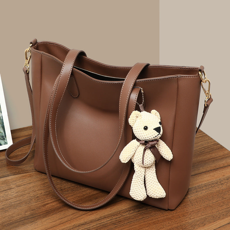 Women's Large Capacity Portable Fashion Big Genuine Shoulder Bags