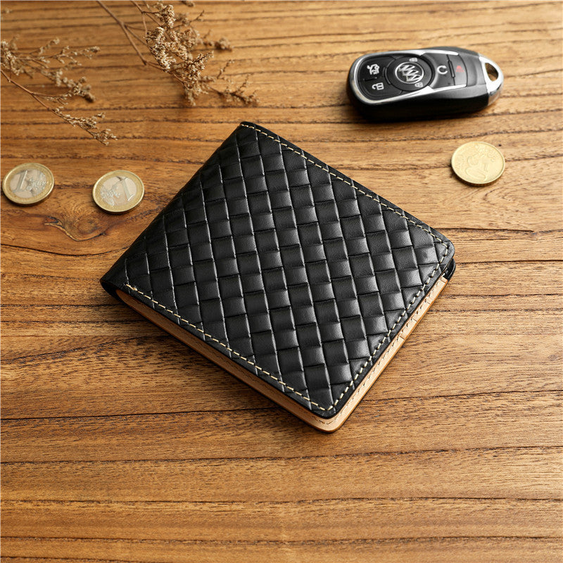 Men's Vegetable Tanned Leather Short First Layer Men's Wallets