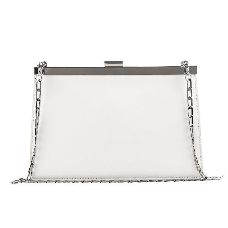 Women's Chain Design Lizard Pattern Clip Portable Crossbody Bags