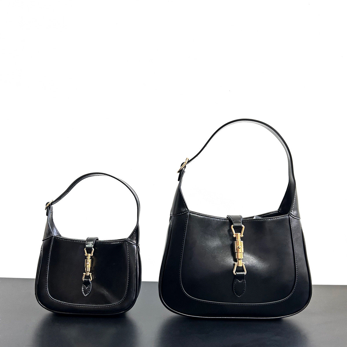 Women's Textured Niche Black Fashionable High-grade Underarm Shoulder Bags