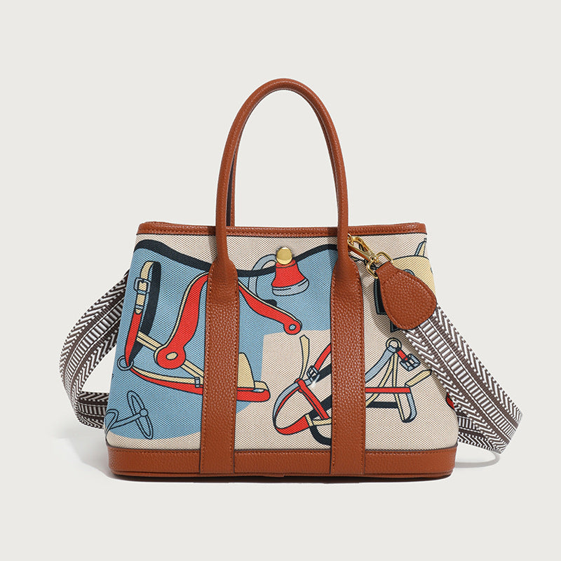 Women's Canvas Classic Painted Iti Large Capacity Handbags