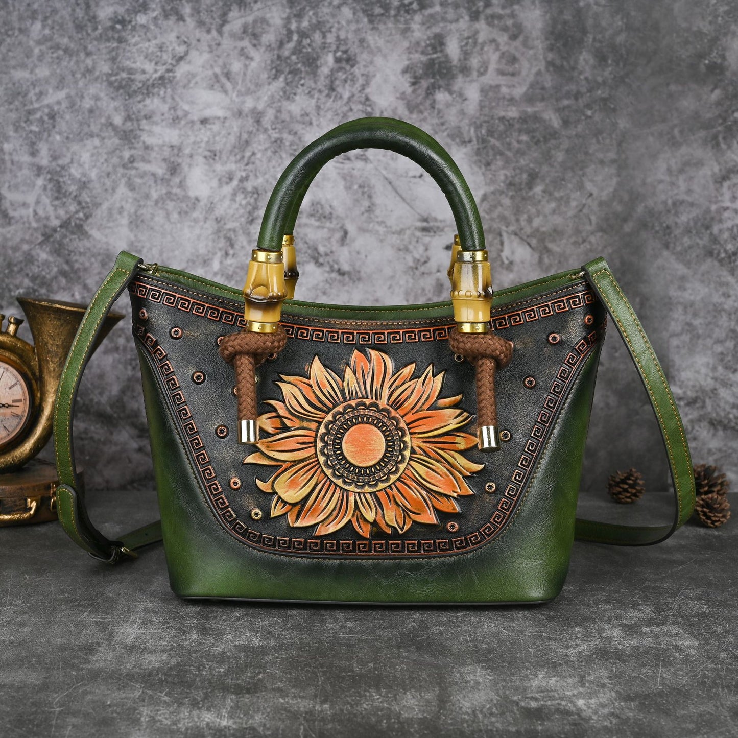 Women's Retro Genuine Leather Portable High Sense Handbags