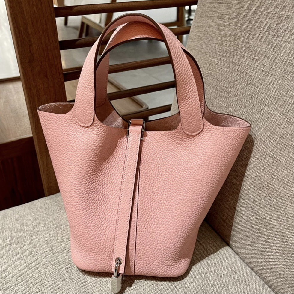 Women's Vegetable Basket First Layer Cowhide Retro Bucket Bags