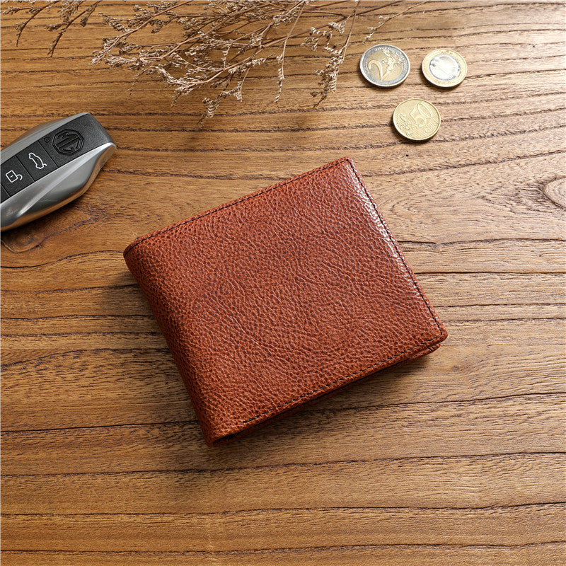 Men's Vegetable Tanned Leather Cowhide Short Multiple Slots Men's Wallets