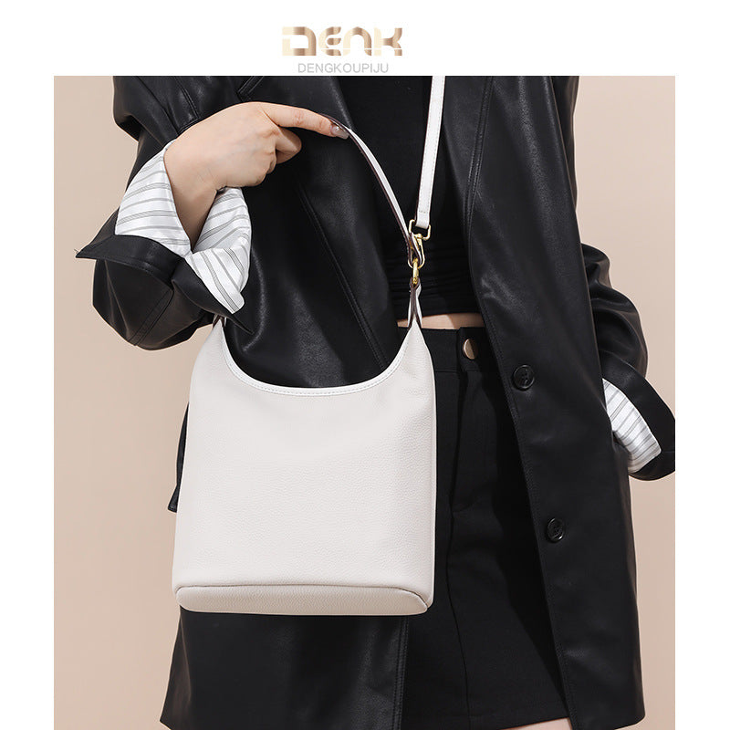 Women's Genuine Leather First Layer Cowhide Simple Crossbody Bags