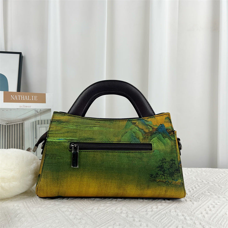 Women's Chinese Style Ink Painting Cheongsam Retro Fashion Handbags