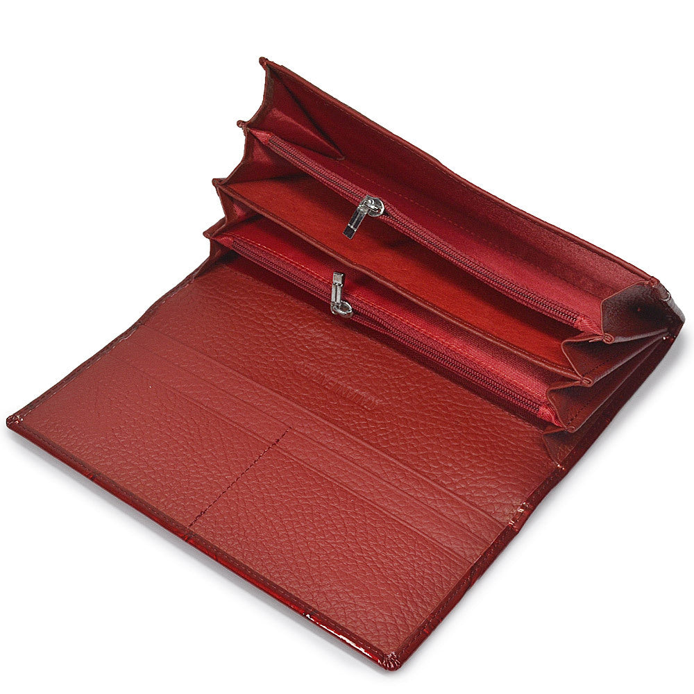 Women's Cowhide Long Clutch Fashion Patent Leather Inside Ladies Wallets