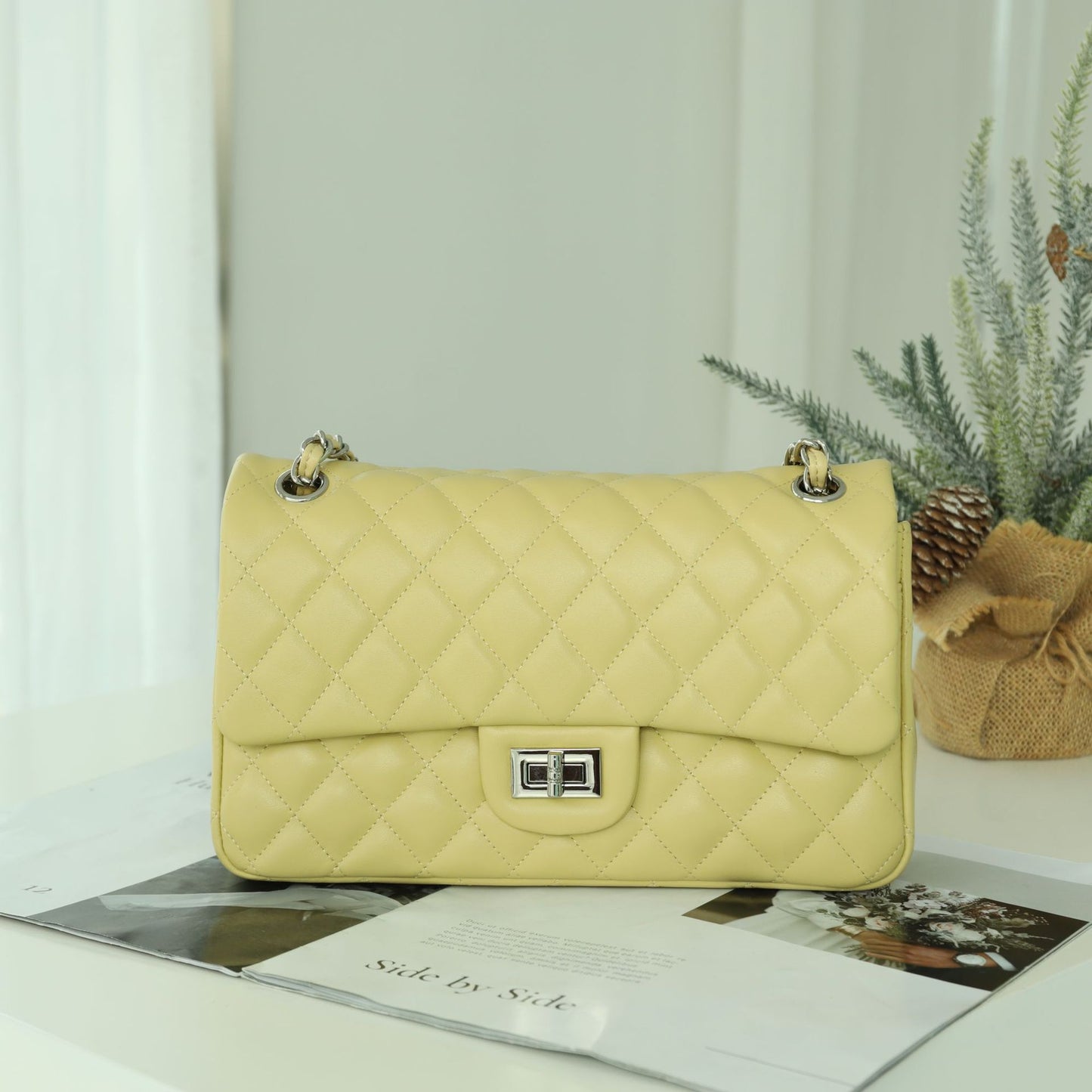 Women's Sheepskin Rhombus Chain Commuter Versatile High-grade Shoulder Bags