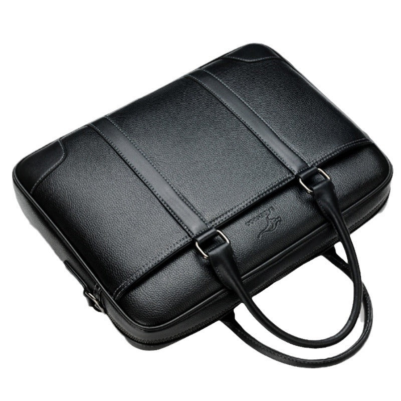 Men's Simplicity Large Capacity Niche Business Document Leather Men's Handbags