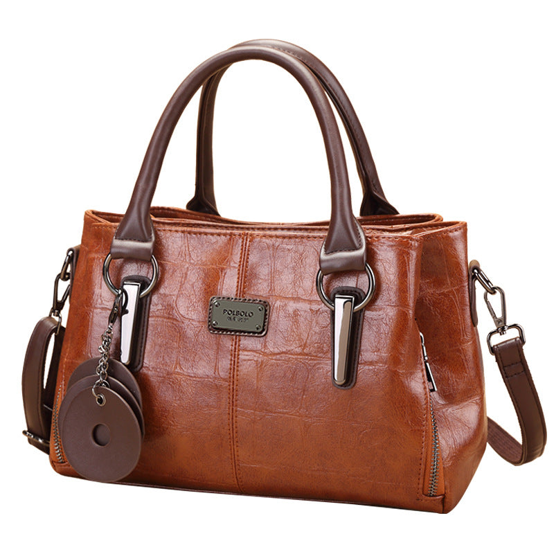 Women's Retro Contrast Color Personality Large Capacity Handbags