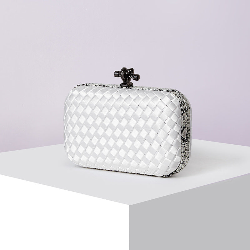 Women's Silk Hand-woven Simplicity Dinner Chain Pouch Evening Bags