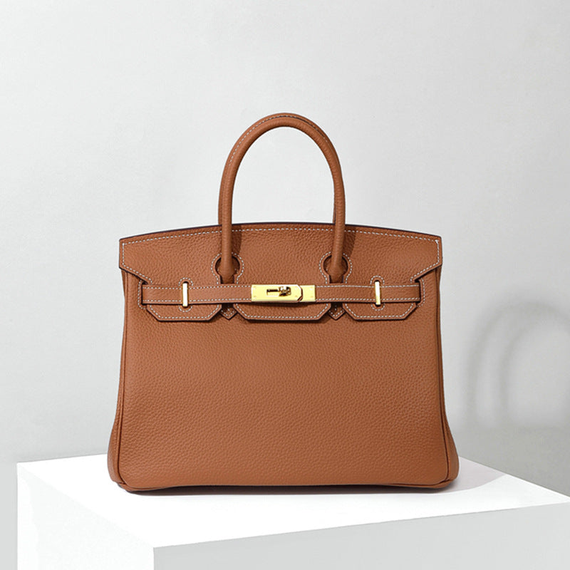 Women's Leather High-grade First Layer Cowhide Lychee Crossbody Bags