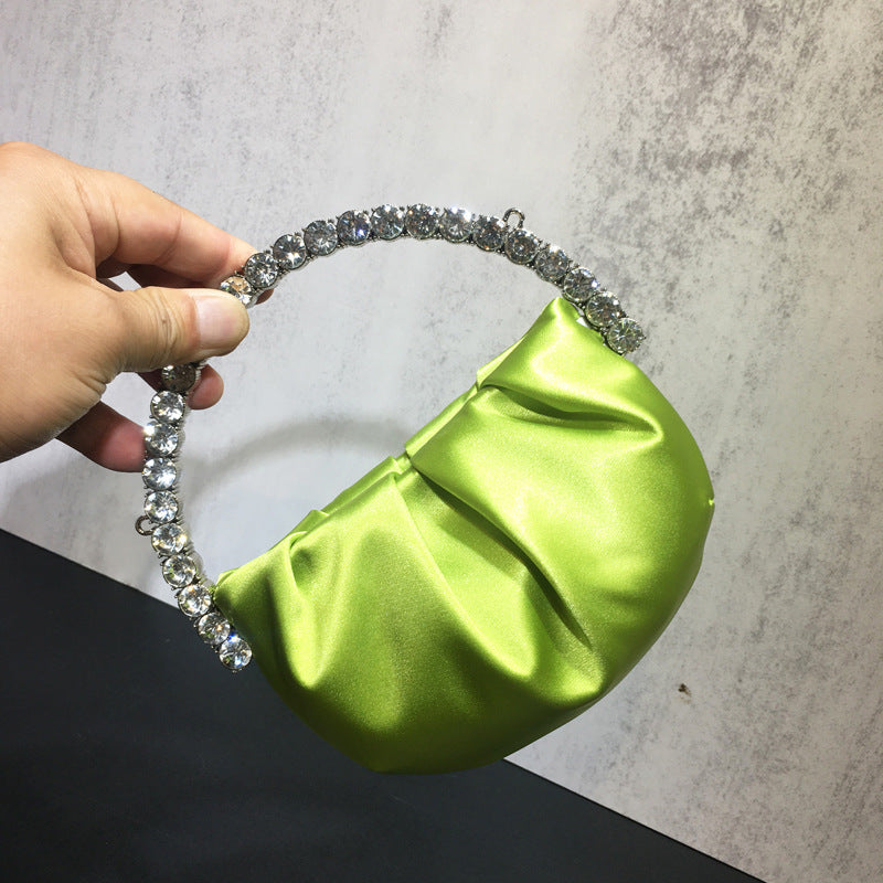 Female Niche Rhinestone Clutch Diamond Pleated Dinner Bags