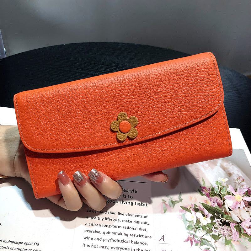 Women's Comfortable Long Genuine Leather Fashion Ladies Wallets