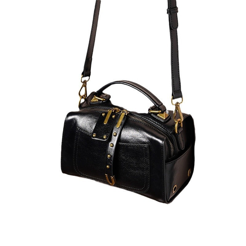 Women's Fashionable Commuter Genuine Leather Niche Hand Shoulder Bags