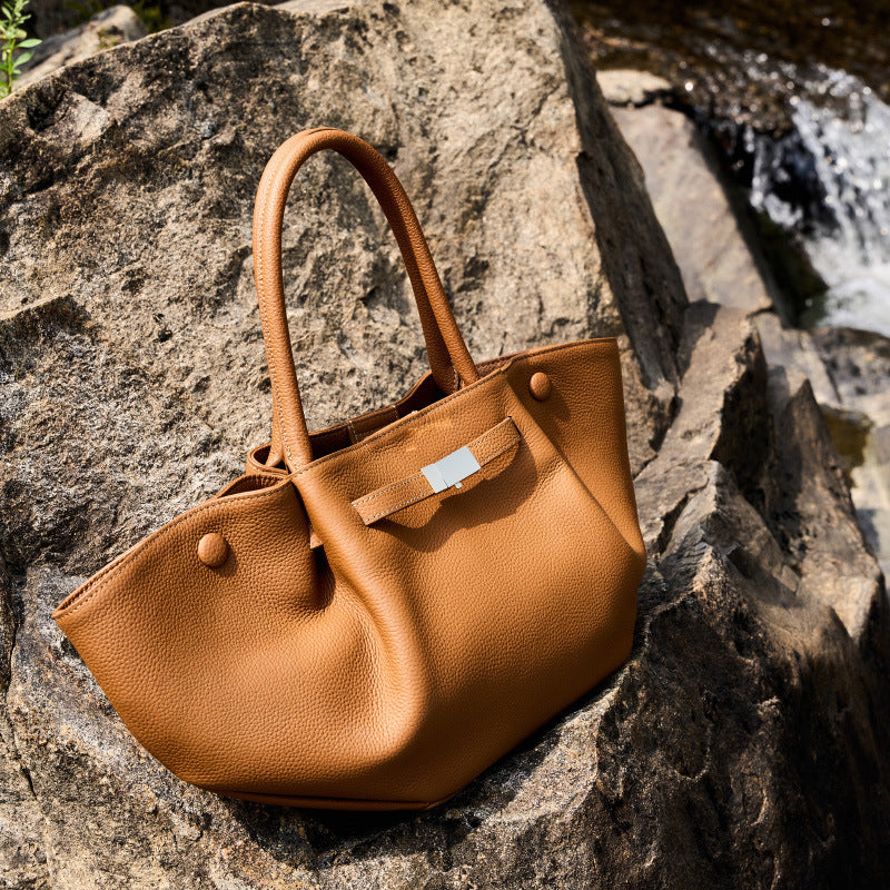 Simple Large Capacity Totes Niche Solid Color Bags