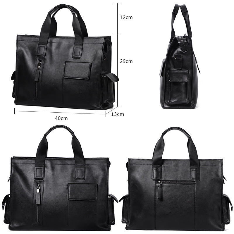 Men's Leather For First Layer Cow Computer Men's Handbags