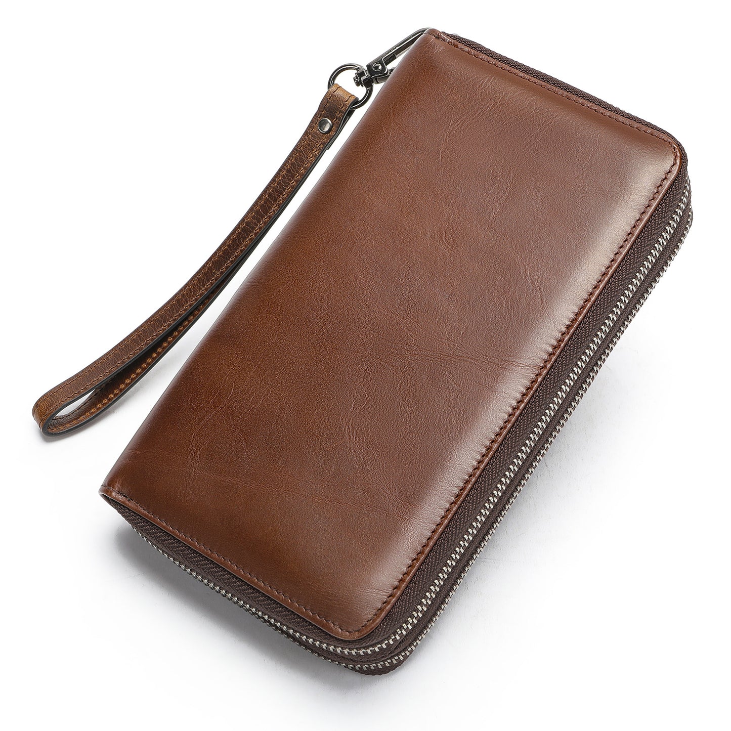 Men's Long Leather Clutch Cowhide Zip Men's Handbags