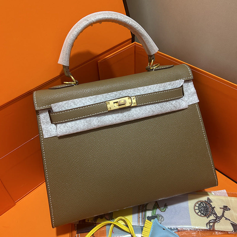 Women's Palm Print Second Generation Kelly Cowhide Handbags
