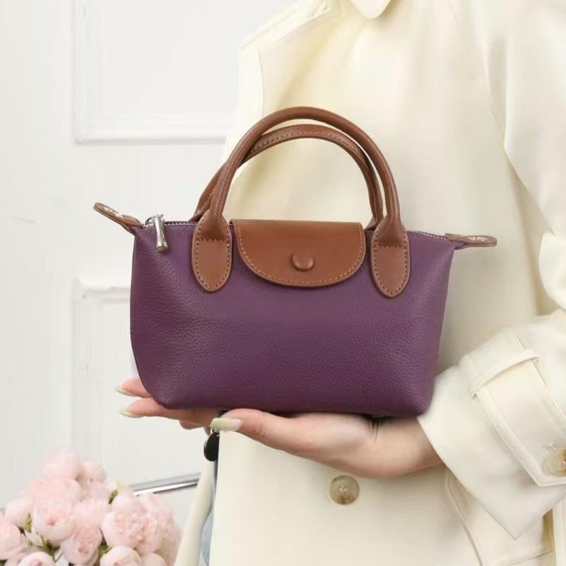 Women's Luxury Dumpling Genuine Leather First Layer Cowhide Large Handbags