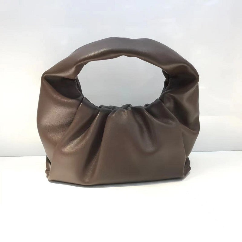 Hand Croissant Large Capacity Clip Pleated Handbags