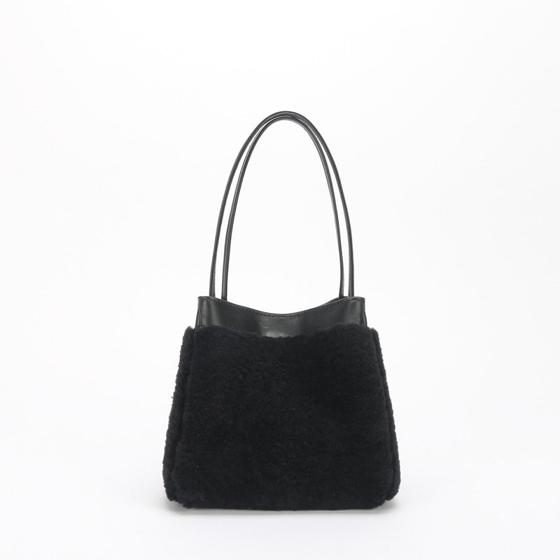 Simple Fashion Lamb Wool Wings Style Handbags