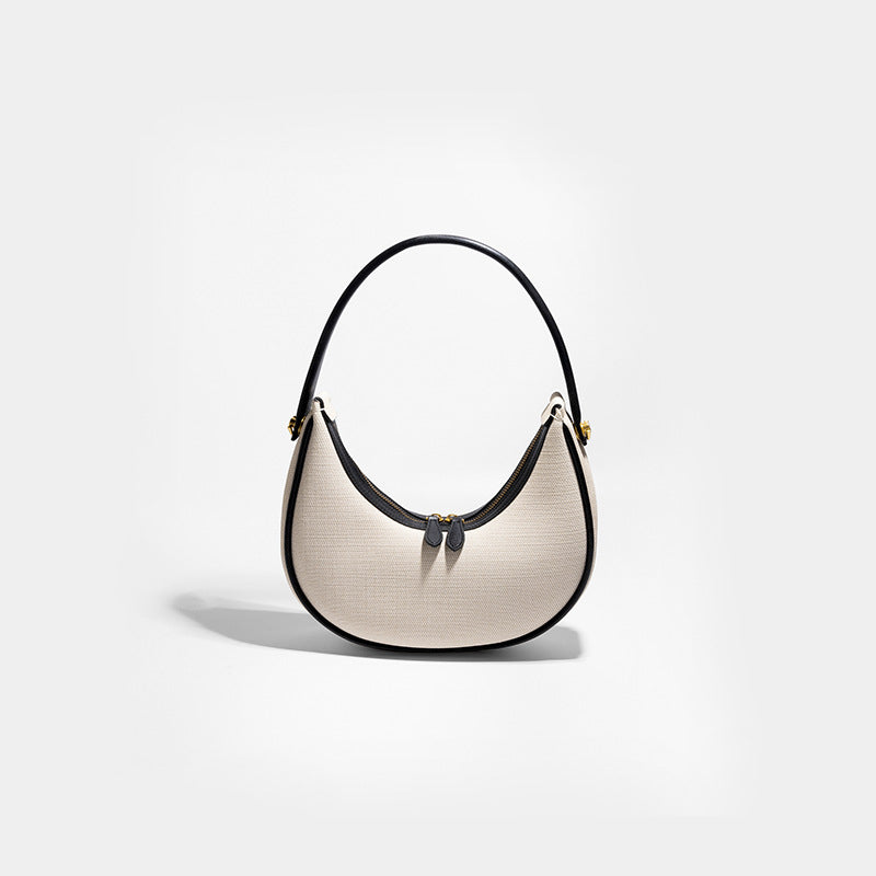 Women's Design Cloth Pattern Cowhide Underarm Selenodont Armpit Bags