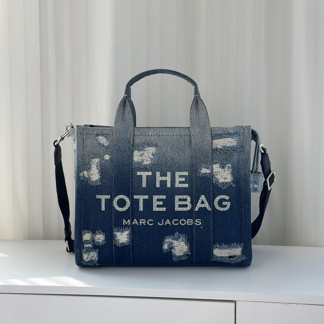 Mini Denim Color Matching Portable Shopping Handbags