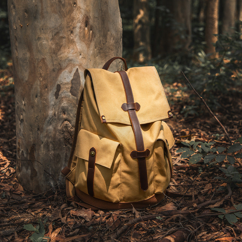 Canvas Retro City Book Portable Lightweight Backpacks