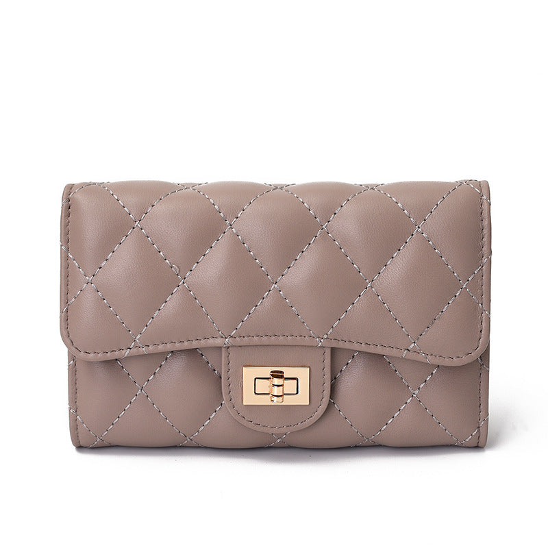 Women's Australia Khaki Classic Long Plaid Sheepskin Ladies Wallets