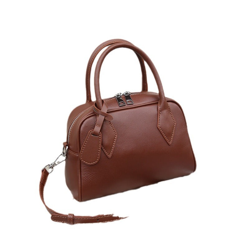 Women's Leather Summer High Sense Niche Pillow First Layer Cowhide Handbags