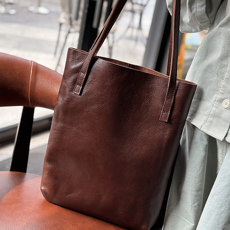 Simple Leather First Layer Cowhide Lightweight Shoulder Bags