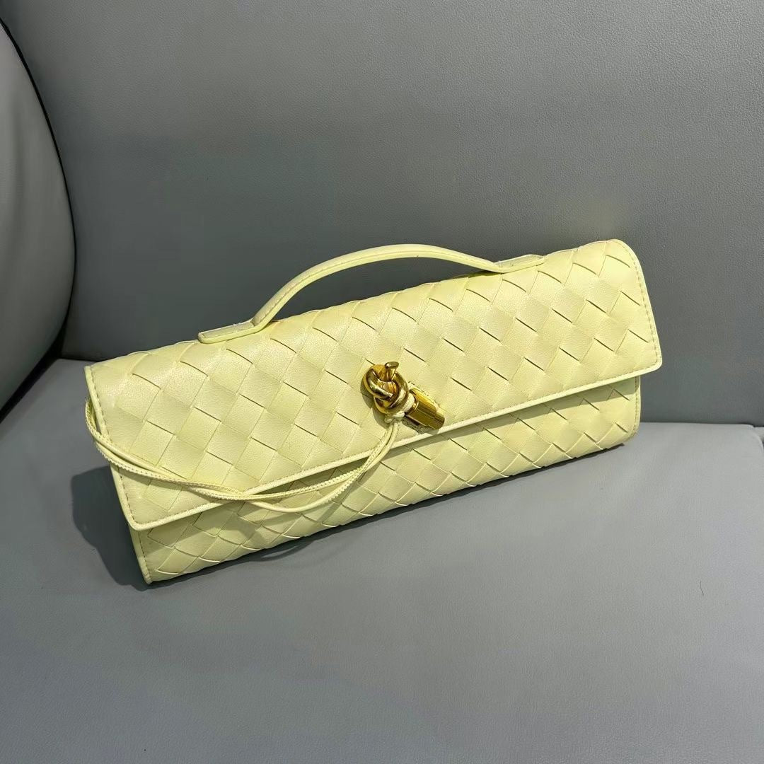 Woven Dinner Cowhide High-grade Horizontal Elegant Shoulder Bags