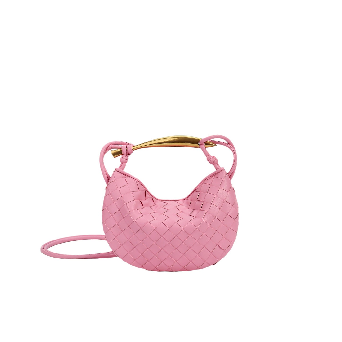 Women's Woven Soft Leather Metal Bing Fashion Handbags