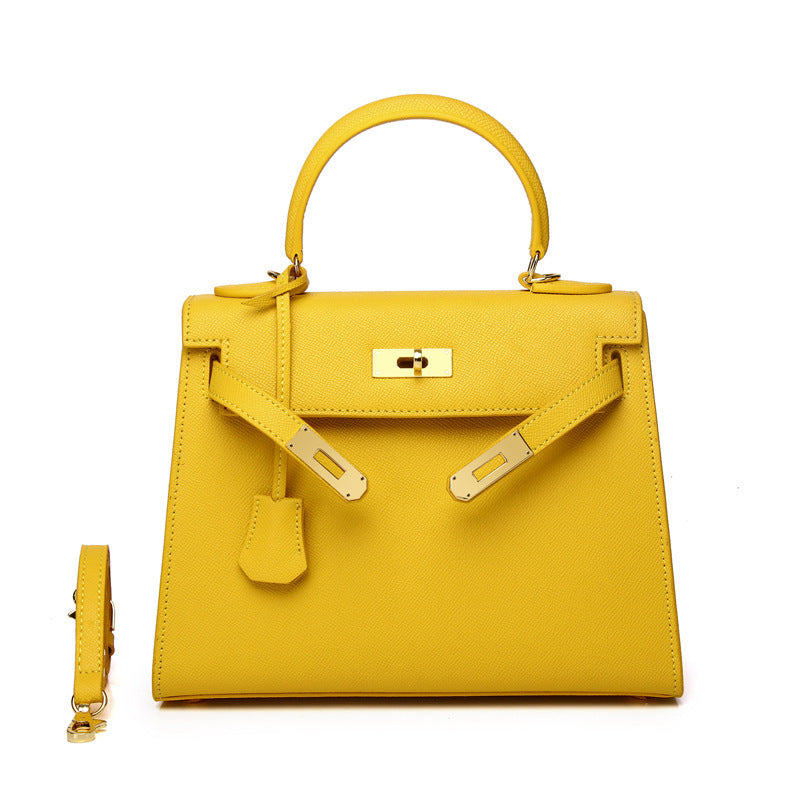 Women's Palm Print Cowhide Platinum Twist Genuine Handbags