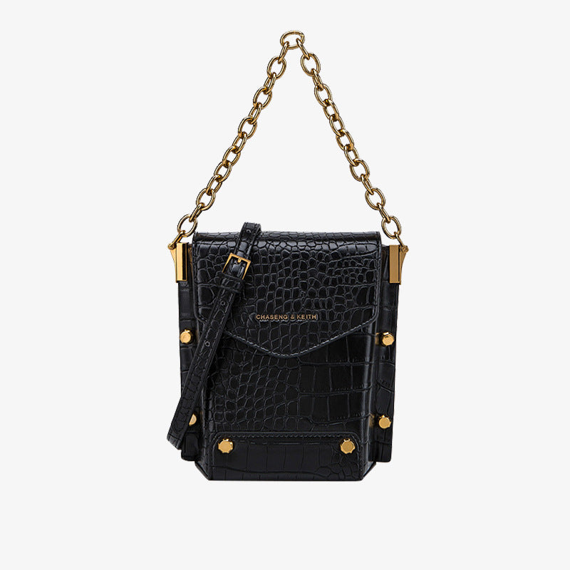 Women's Fashionable Niche Letter Single Jacquard Fabric Shoulder Bags