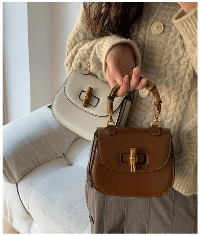 Women's Bamboo Vintage Saddle Niche Fashion Oblique Bags