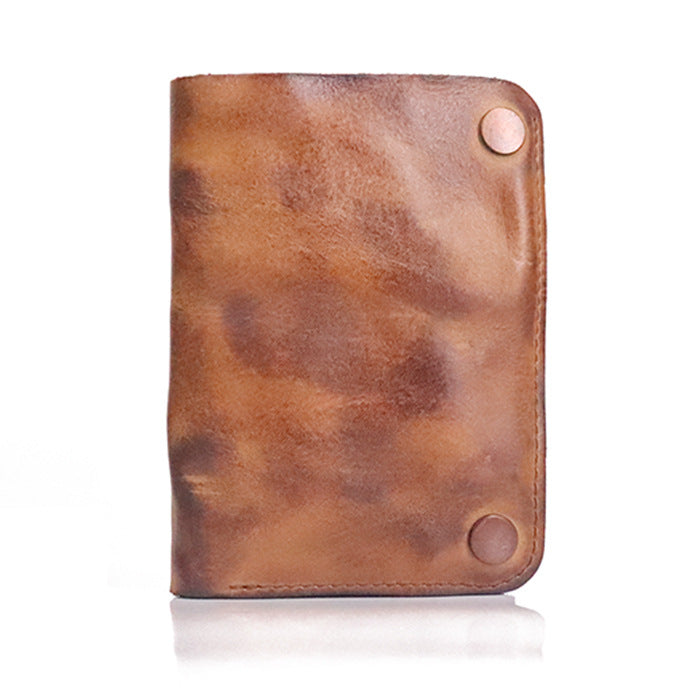 Hand-rub Color Top Layer Leather Distressed Men's Wallets