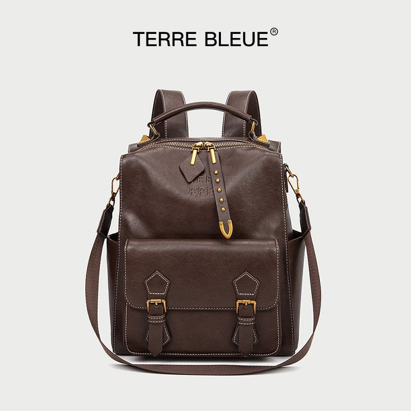 Women's Retro British Style College Korean Simple Backpacks