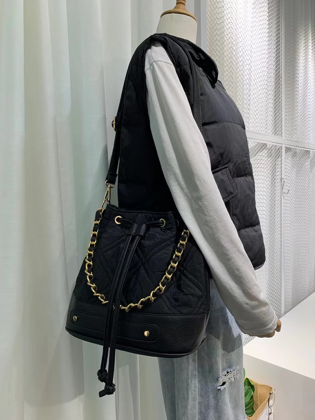 Women's Capacity Space Cotton Korean Style Fashion Chain Bags
