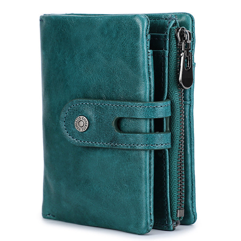 Men's Black Angel Tracker Cowhide Swiping Men's Wallets