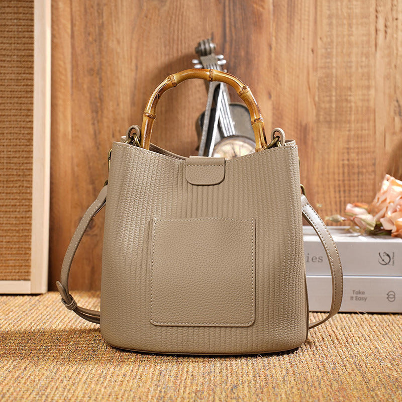 Women's Versatile Cowhide Single Fashion Elegant Leather Shoulder Bags
