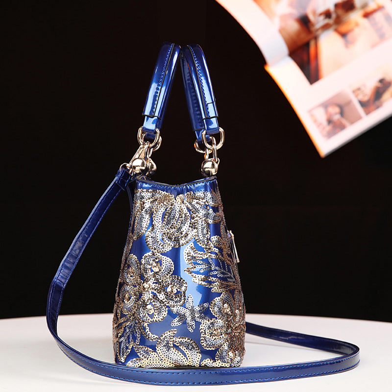 Women's Embroidered Sequined Large Capacity Multi Compartment Handbags