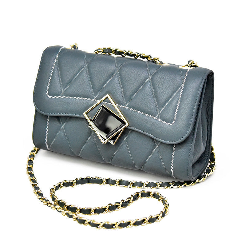 Women's Cowhide Leather Trendy Chain Fresh Sweet Shoulder Bags