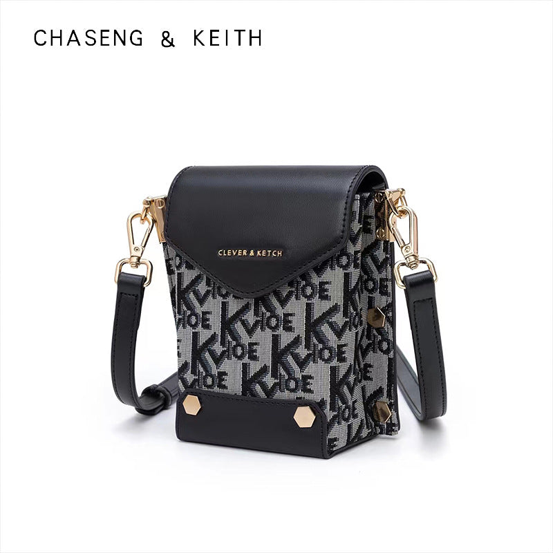 Women's Fashionable Niche Letter Single Jacquard Fabric Shoulder Bags