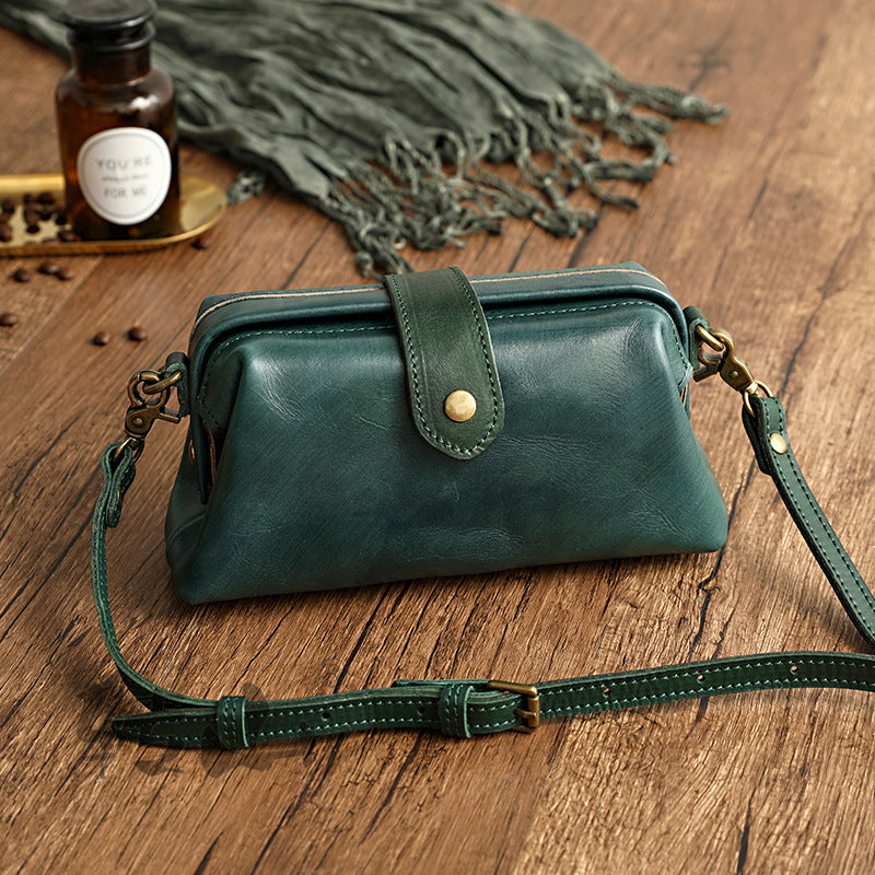 Women's Handmade Dye Penetration Waxing Leather Genuine Crossbody Bags